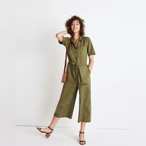 Madewell Wide-Leg Utility Jumpsuit in Desert Olive Army Green G7789 Size 00